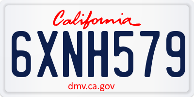 CA license plate 6XNH579