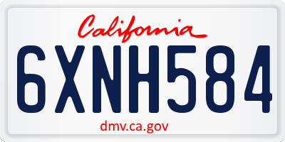 CA license plate 6XNH584