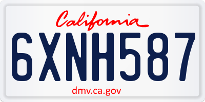CA license plate 6XNH587