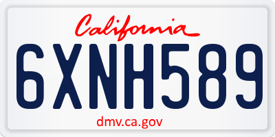 CA license plate 6XNH589