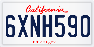 CA license plate 6XNH590
