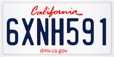 CA license plate 6XNH591