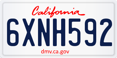 CA license plate 6XNH592