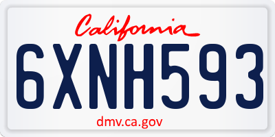 CA license plate 6XNH593