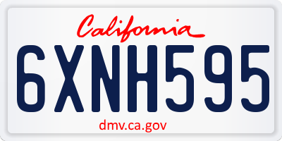 CA license plate 6XNH595