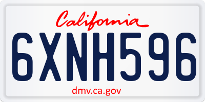 CA license plate 6XNH596