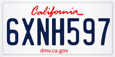 CA license plate 6XNH597