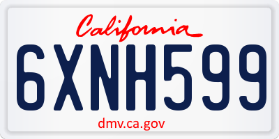 CA license plate 6XNH599