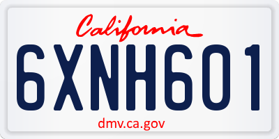 CA license plate 6XNH601