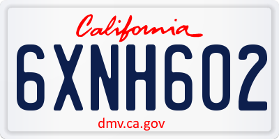 CA license plate 6XNH602