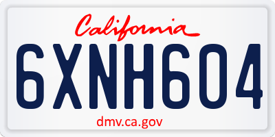 CA license plate 6XNH604