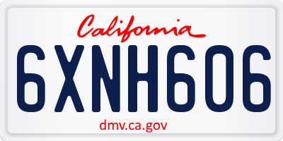 CA license plate 6XNH606