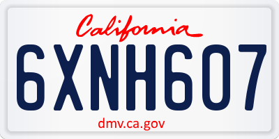 CA license plate 6XNH607
