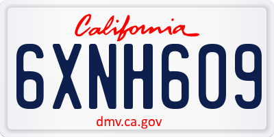 CA license plate 6XNH609