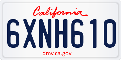 CA license plate 6XNH610
