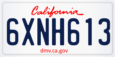 CA license plate 6XNH613