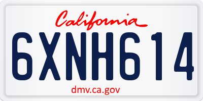 CA license plate 6XNH614