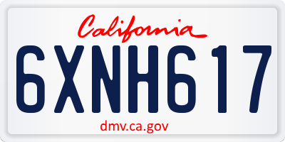 CA license plate 6XNH617