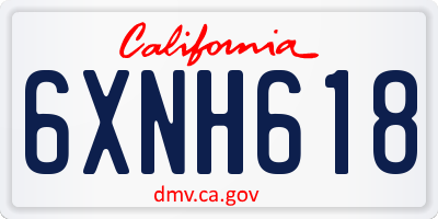 CA license plate 6XNH618