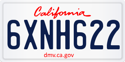 CA license plate 6XNH622