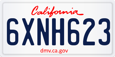 CA license plate 6XNH623