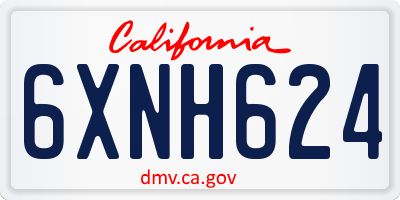 CA license plate 6XNH624