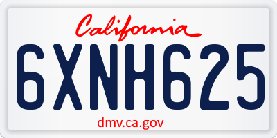 CA license plate 6XNH625