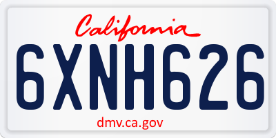 CA license plate 6XNH626
