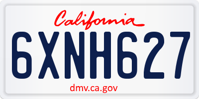 CA license plate 6XNH627
