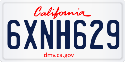 CA license plate 6XNH629