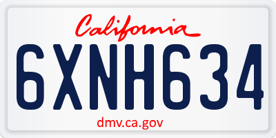 CA license plate 6XNH634