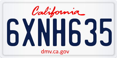 CA license plate 6XNH635