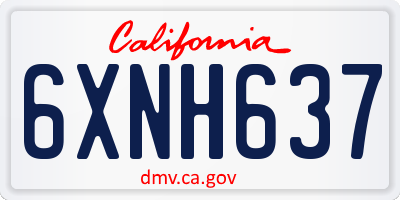 CA license plate 6XNH637