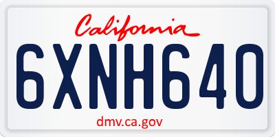 CA license plate 6XNH640