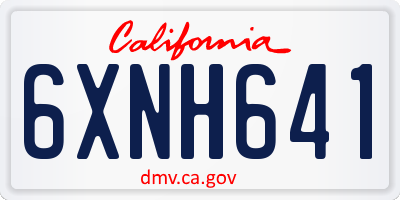 CA license plate 6XNH641