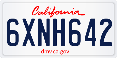 CA license plate 6XNH642