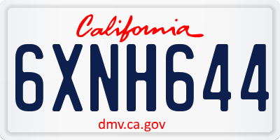 CA license plate 6XNH644