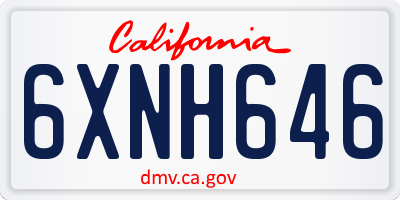 CA license plate 6XNH646