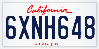 CA license plate 6XNH648