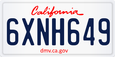 CA license plate 6XNH649