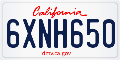 CA license plate 6XNH650