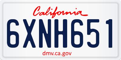 CA license plate 6XNH651