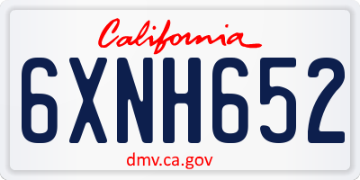 CA license plate 6XNH652
