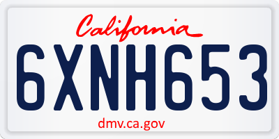 CA license plate 6XNH653