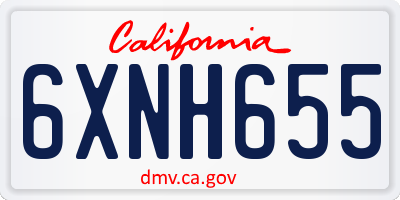 CA license plate 6XNH655
