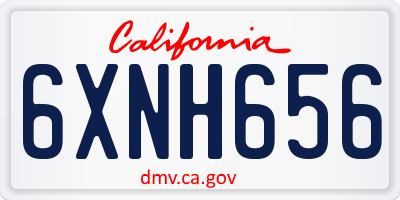 CA license plate 6XNH656