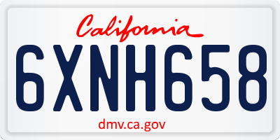 CA license plate 6XNH658