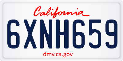 CA license plate 6XNH659