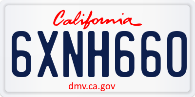 CA license plate 6XNH660