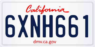 CA license plate 6XNH661